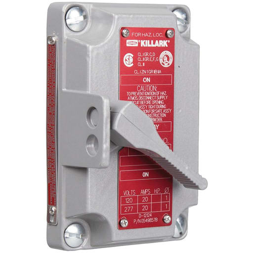 Killark - Killark XS-8C XS Series - Aluminum 3-Pole Tumbler Switch Cover With Device - 15A
