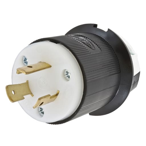 Hubbell Wiring Device - Hubbell HBL2321 20A 250V Twist-Lock INSULGRIP Black Nylon Plug, Straight