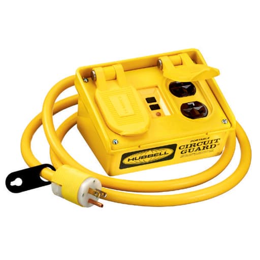 Hubbell Wiring Device - Hubbell GFP20M PORT GFCI, 20A 120V, 4 OUTLET, YL