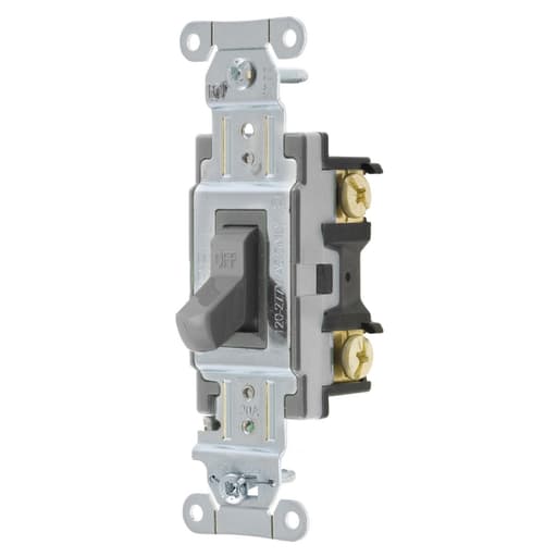 Hubbell Wiring Device - Hubbell CSB120GY 20 Amp 120/277 VAC 1-Pole Gray Toggle Switch