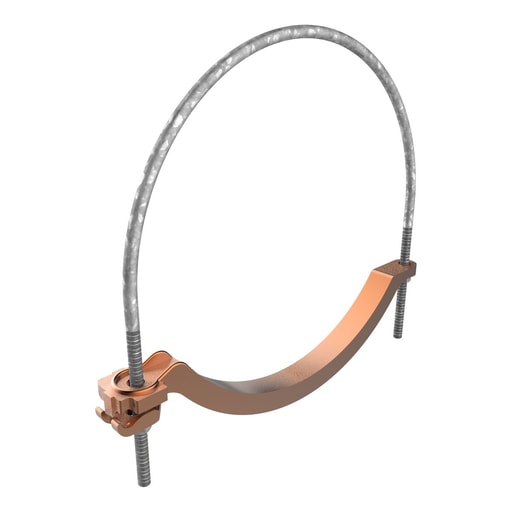 Burndy - Burndy GAR3907 Mechanical Grounding Connector, Conductor to Water Pipe, 4-4/0 AWG, 8" Pipe, 3/8" Stud