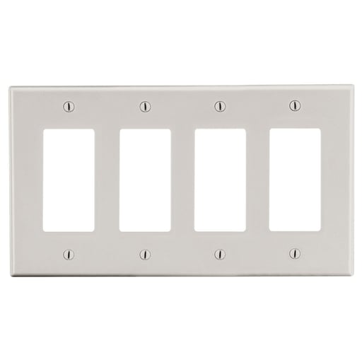 Hubbell Wiring Device - HWDK P264LA WALLPLATE, 4-G, 4) DEC,