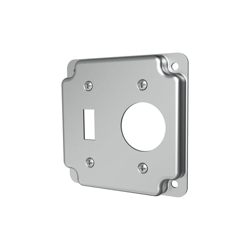 Raco Manufacturing - Raco 805C 4" Square Cover, Exposed Work, Toggle Switch/1.406" dia. Receptacle