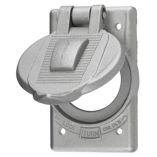 Hubbell Wiring Device - Hubbell HBL20405 HUBBELLOCK Weatherproof Cover, for Single Flush Receptacle. Vertical Mount