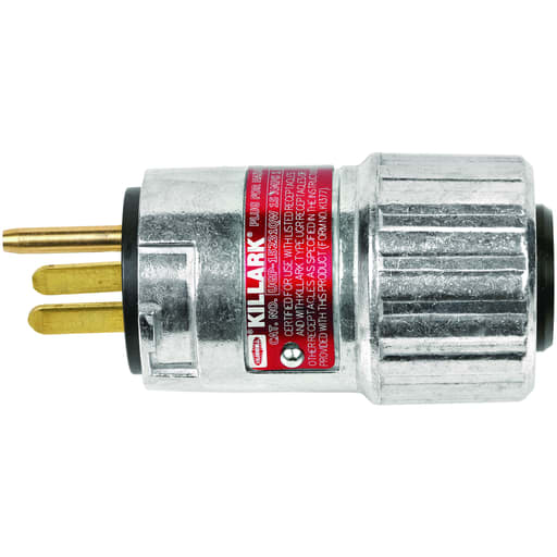 Killark - Killark UGP-20231QW UGP Series - Aluminum 20 Amp 125VAC Interchangeable Blade Style Plug With Quick Wiring - NEMA Configuration 5-20P