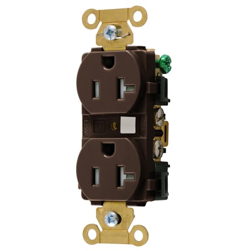 Hubbell Wiring Device - Hubbell HBL5362TRDUP Receptacle, IND, TR, 20A/125V, 5-20R, BR