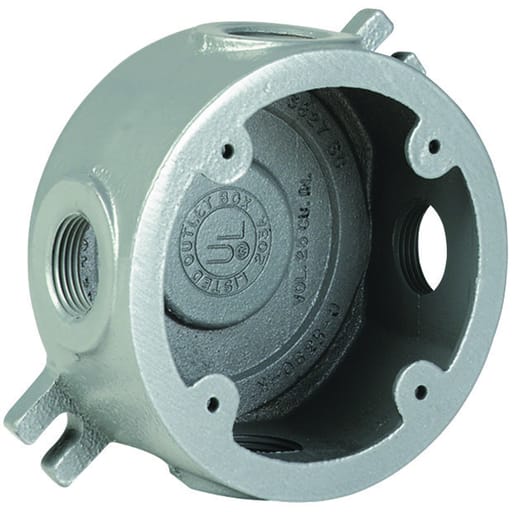 Killark - Killark VLJX-2 VJ Series - Aluminum Outlet Box With Lugs - Medium/2-1/4 In - Hub Size 3/4 In