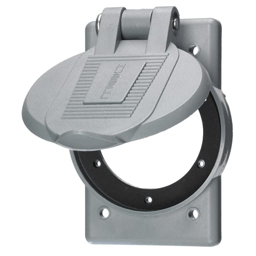 Hubbell Wiring Device - Hubbell WP2 1-Gang Weatherproof Cover for Flanged Inlets & Flanged Receptacles, 20 & 30A , 3-, 4- and 5-wire INSULGRIP