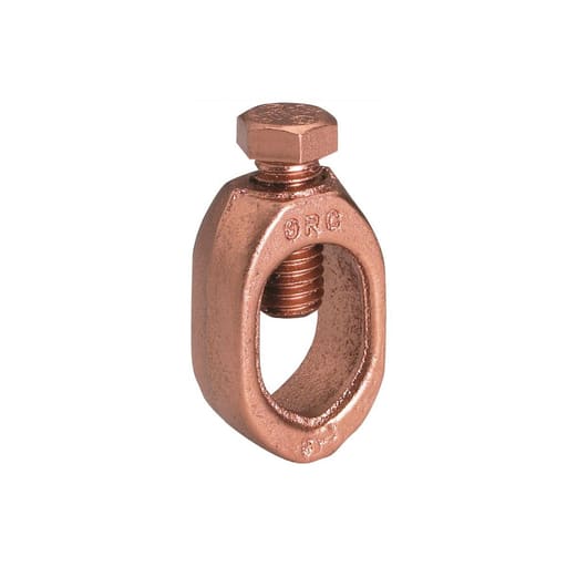 Burndy - Burndy GRC34 Mechanical Ground Rod Clamp, For Cable to Rod, High Strength, 8 AWG (Sol) - 1/0 AWG (Str), 3/4" Ground Rod, 3/8" Stud