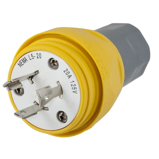 Hubbell Wiring Device - Hubbell HBL26W47 20 Amp 125 Volt 2-Pole 3-Wire Locking Plug