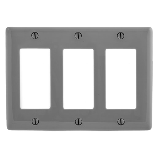 Hubbell Wiring Device - HWDK NPJ263GY WALLPLT, M-SIZE 3G, 3
