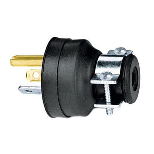 Hubbell Wiring Device - Hubbell HBL5929 15 Amp 277 Volt 2-Pole 3-Wire NEMA 7-15P Black Straight Blade Plug