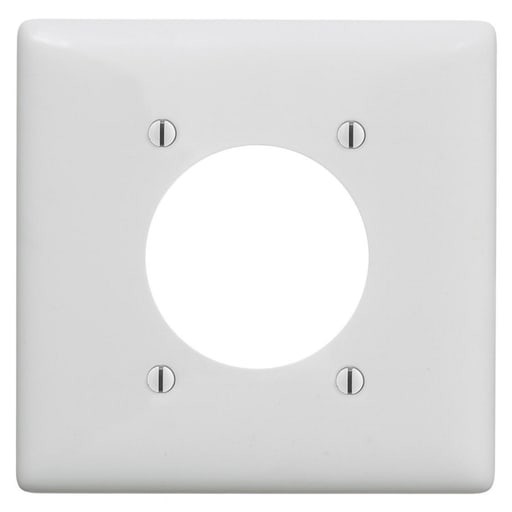 Hubbell Wiring Device - Hubbell Wiring Devices NPJ703W 2-Gang White Nylon Medium 1-Single Receptacle Wallplate