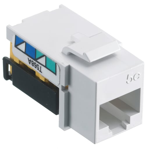 Hubbell Wiring Device - Hubbell NSJ5EW 8-Position White T568A/T568B Category 5E Modular Keystone Jack