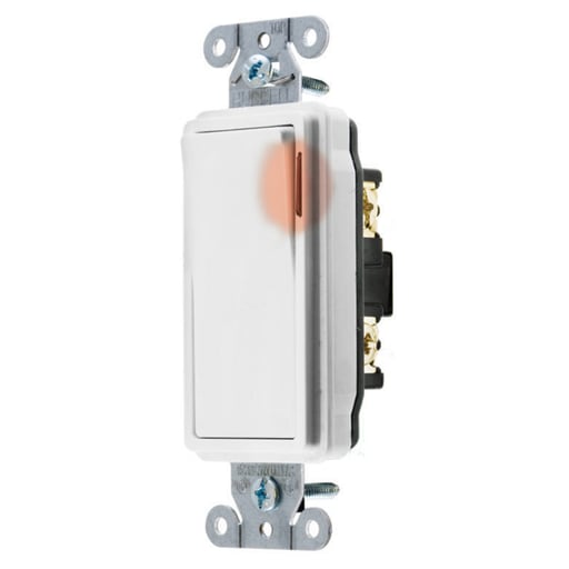 Hubbell Wiring Device - Hubbell DS120PLW SWITCH, DECO SER, SP, 20A 120/277V, PLWH