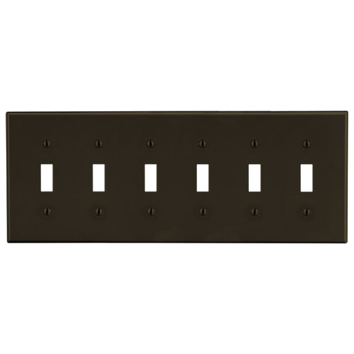 Hubbell Wiring Device - HWDK P6 WALLPLATE, 6-G, 6) TOG, BR