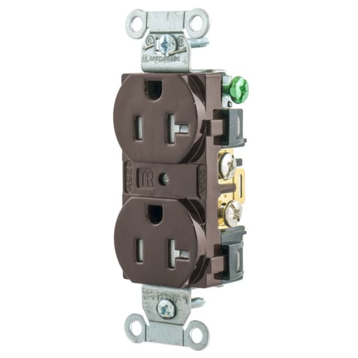 Hubbell Wiring Device - HWDK 5352BTR RCPT, DUP, HUBPRO 20/1
