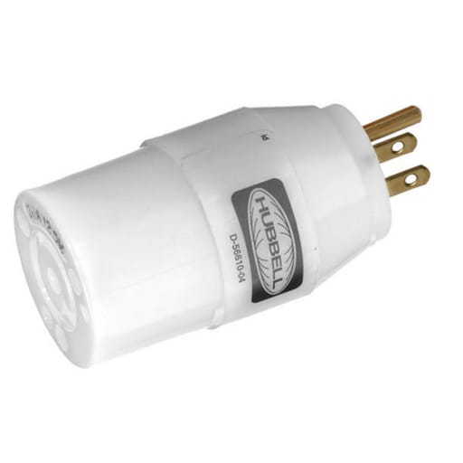Hubbell Wiring Device - Hubbell HBL2128ADAP NEMA 5-15P TO NEMA L5-20R
