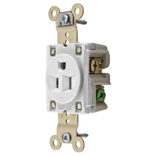 Hubbell Wiring Device - HWDK HBL5261WRT SGL RCPT, RING-TERM