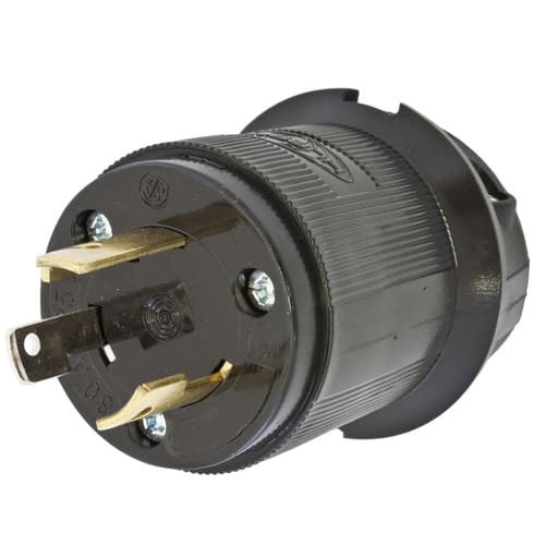 Hubbell Wiring Device - Hubbell HBL2611BK Locking Plug, 30A 125V, L5-30P, BK