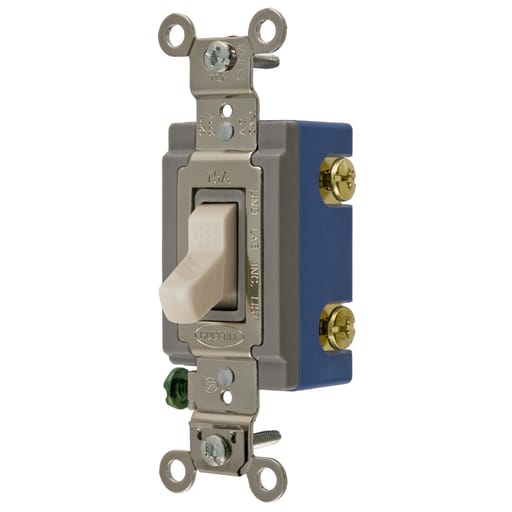Hubbell Wiring Device - Hubbell HBL1201LA SP TOG, IND GRD, 15A 120/277V, LA