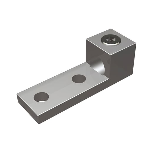 Burndy - Burndy KA36U2N Aluminum Universal Terminal, 2 Hole, 2 AWG (Str)-600 kcmil, 1/2" Stud, 175" Stud Hole Spacing, 1 Screw, Al/Cu Rated, Tin Plated