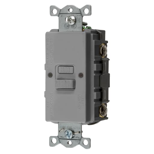 Hubbell Wiring Device - Hubbell GFBFST20GY20A COM SELF TEST FACELESS GFR GRAY