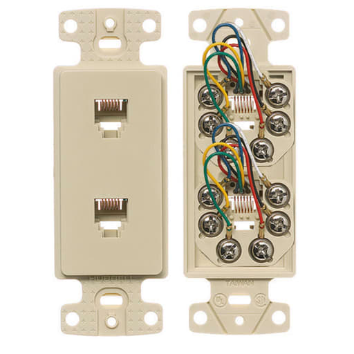 Hubbell Wiring Device - Hubbell NS772I PLATE, FRAME, w/2JKS, 6POS, 6CON, S/TERM, EI