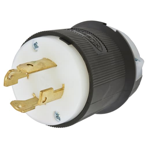 Hubbell Wiring Device - Hubbell HBL2731 30A 3Ph 480V AC Twist-Lock INSULGRIP Black Nylon Plug, Straight