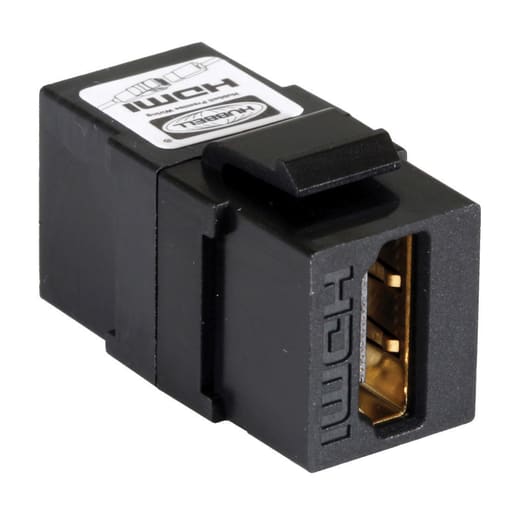 Hubbell Wiring Device - Hubbell Wiring Devices SFHC14BK Black Snap-Fit HDMI 1.4 A/A Keystone Coupler
