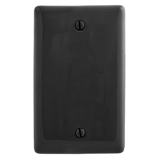 Hubbell Wiring Device - Hubbell NP13BK 1-Gang Black Nylon Standard 1-Blank Box Mount Wallplate