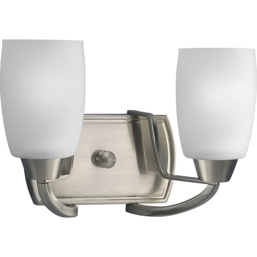 Progress Lighting - Progress P2795-09 Wisten Collection Two-Light Brushed Nickel Etched Glass Modern Bath Vanity Light
