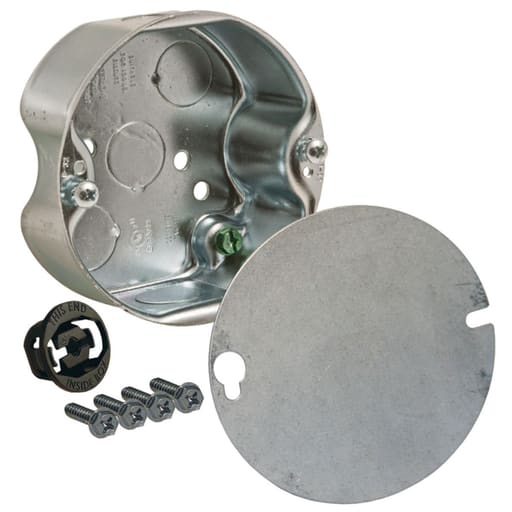 Raco Manufacturing - Raco 296-1 4" Round Ceiling Fan Support Box, 1-1/2" Deep, 1/2" Bottom Knockouts