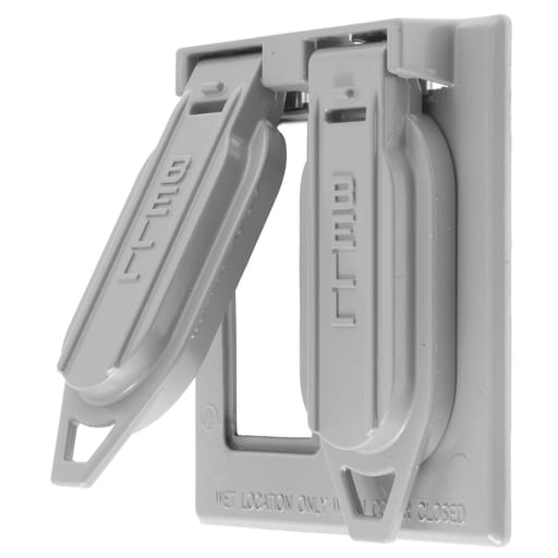 Hubbell Wiring Device - Hubbell RW51450 WP COVER, 2G VERT, 2) RECT, GRAY