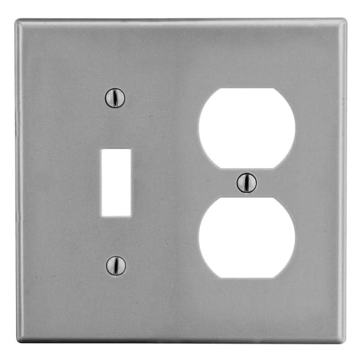 Hubbell Wiring Device - HWDK PJ18GY WALLPLT, M-SIZE, 2-G, 1