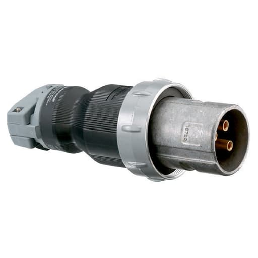 Hubbell Wiring Device - Hubbell HBL360PS2W 60 Amp 600 VAC 2-Pole 3-Wire 250 VDC Style II Watertight IEC Pin and Sleeve Plug