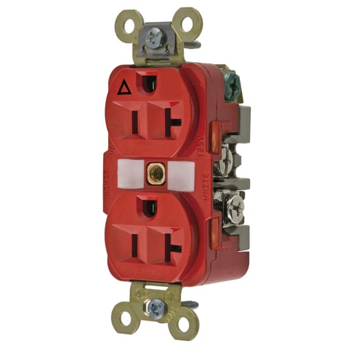 Hubbell Wiring Device - Hubbell IG5362RDUP Receptacle, IG, 20A 125V, 5-20R, RD
