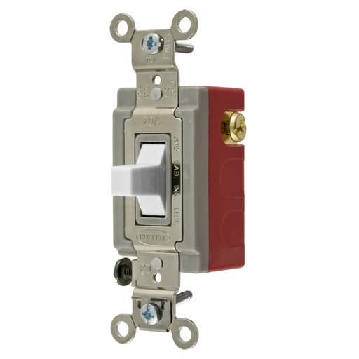 Hubbell Wiring Device - Hubbell HBL1557W 20 Amp 120/277 VAC SPDT White Toggle Switch