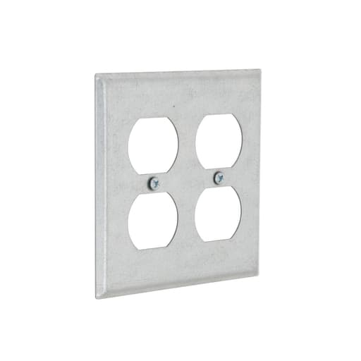 Raco Manufacturing - Raco 873 4" Square Cover, Two Device Wallplate, 2-Duplex Receptacles