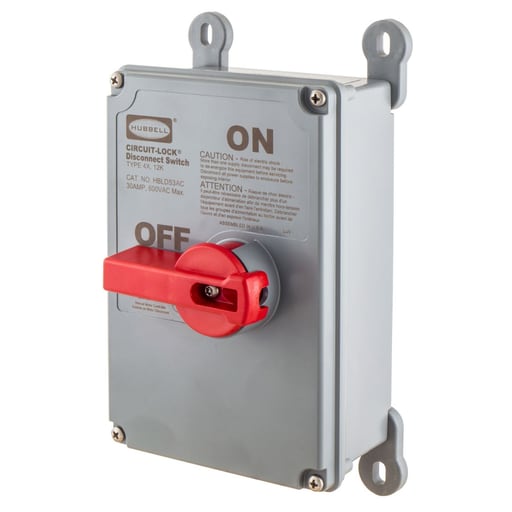 Hubbell Wiring Device - Hubbell HBLDS10AC Circuit-Lock 100 Amp Disconnect Switch with Auxiliary Contact
