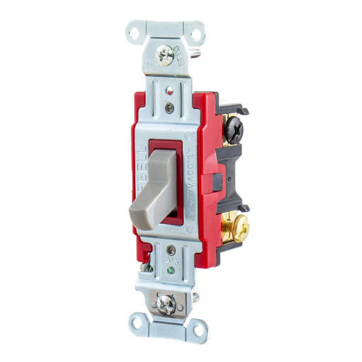 Hubbell Wiring Device - Hubbell 1223GY Hubbell-PRO 3-Way Toggle Switch 20A 120/277V, Gray