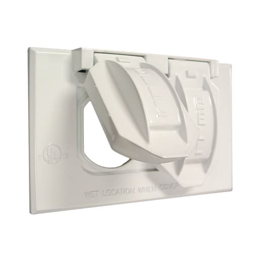 Raco Manufacturing - Bell 5180-1 1-Gang Horizontal Weatherproof Cover, Duplex, White