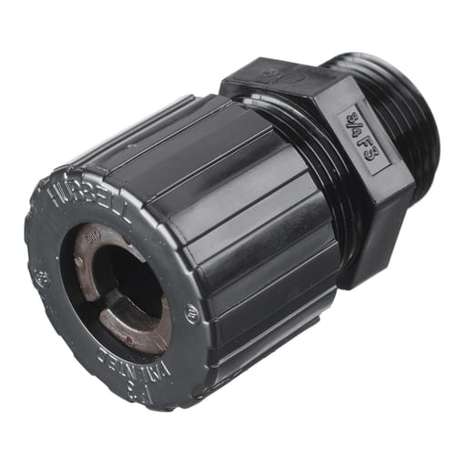 Hubbell Wiring Device - Hubbell SHC2036CR 3/4 Inch Male Threaded 0.5 to 0.63 Inch Gray Nylon Straight Cord Connector
