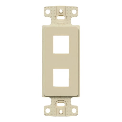 Hubbell Wiring Device - Hubbell NS612I 1-Gang Ivory Thermoplastic 2-Port Data Communication Face Plate