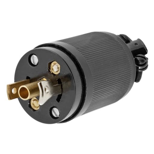 Hubbell Wiring Device - Hubbell HBL7594 15A 125V Midget Twist-Lock Black Nylon Plug, Straight
