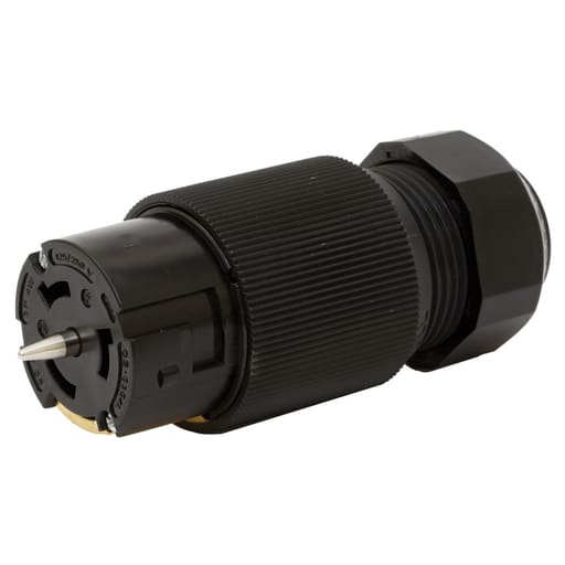 Hubbell Wiring Device - Hubbell CS6364L 50 Amp 125/250 Volt 3-Pole 4-Wire Black Locking FeMale Connector Body