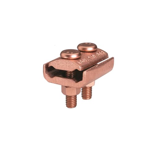 Burndy - Burndy GL2929 Mechanical Grounding Connector, 2 Cables to 1/4" Thick Bar, 2/0 AWG (Sol) -250 kcmil, 1/2" Stud