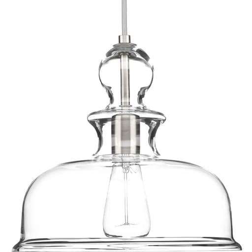 Progress Lighting - Progress P5332-09 Staunton Collection One-Light Brushed Nickel Clear Glass Global Pendant Light