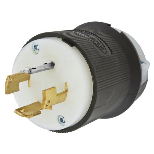 Hubbell Wiring Device - Hubbell HBL7411GCB 20 Amp 3-Phase 250 VAC 3-Pole 4-Wire Non-NEMA Black Nylon Locking Plug