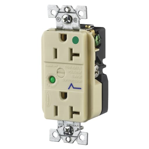 Hubbell Wiring Device - Hubbell HBL8362ISADUP SPD Receptacle, HG, 20A 125V, 5-20R, IV